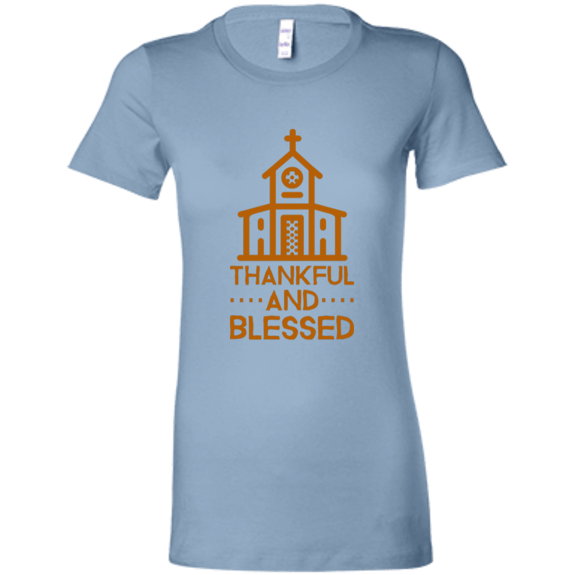 6004 Bella + Canvas Ladies Favorite T-Shirt Thankful and Blessed 10 Colors 5 Sizes Baby Blue / S T-Shirts (3010787639396)