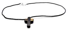 Tigers Eye Gemstone Cross Necklace 1.6 inch Cross Free Shipping (4381817700446)