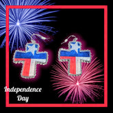 Flag Cross Earrings