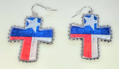Flag Cross Earrings