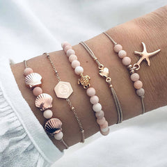 Multi Layer Bracelet "Love Starfish Shell Turtle" Free shipping! (4421489492062)
