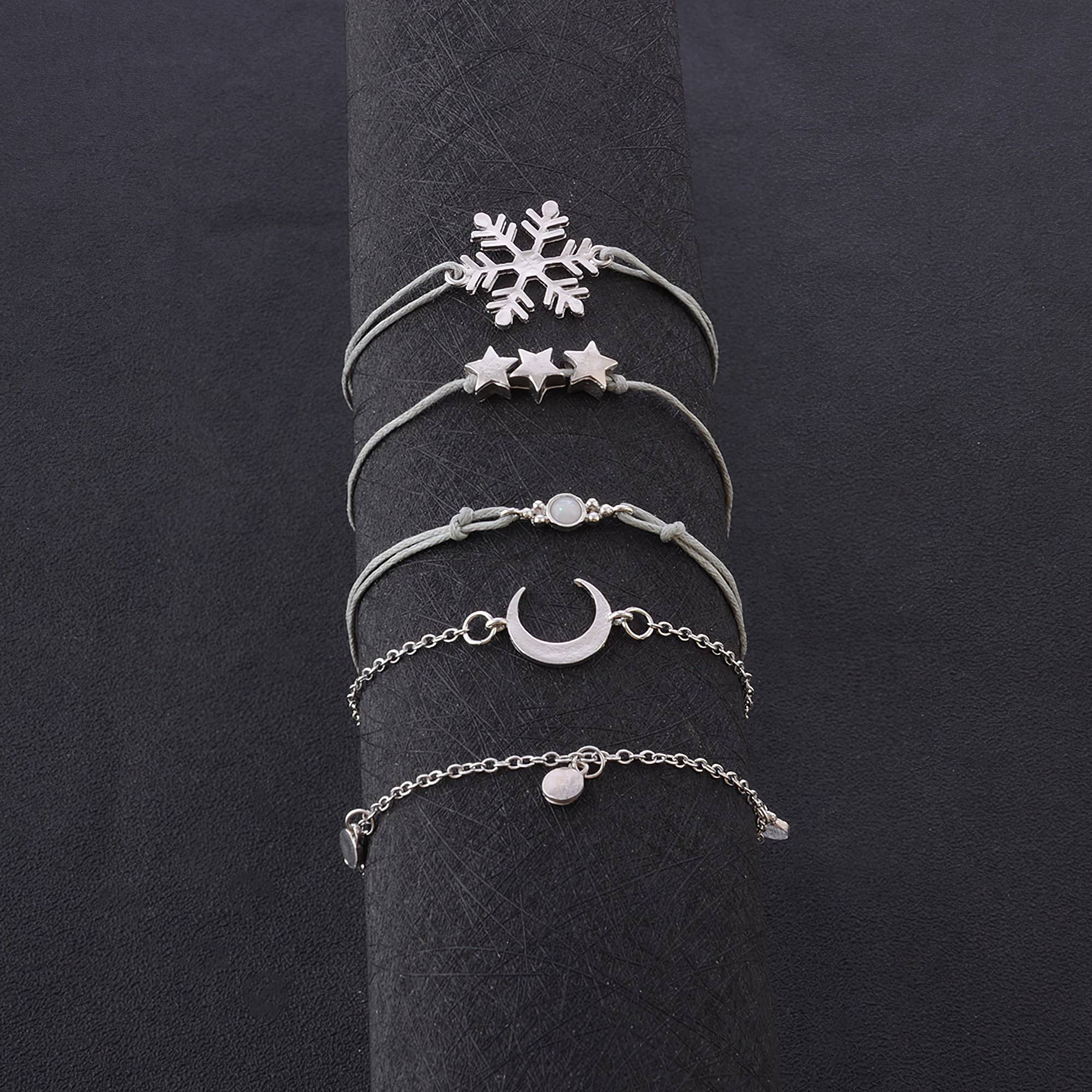 Multi Layer Bracelet "Snowflake Moon Stars" Free Shipping! (4421320999006)