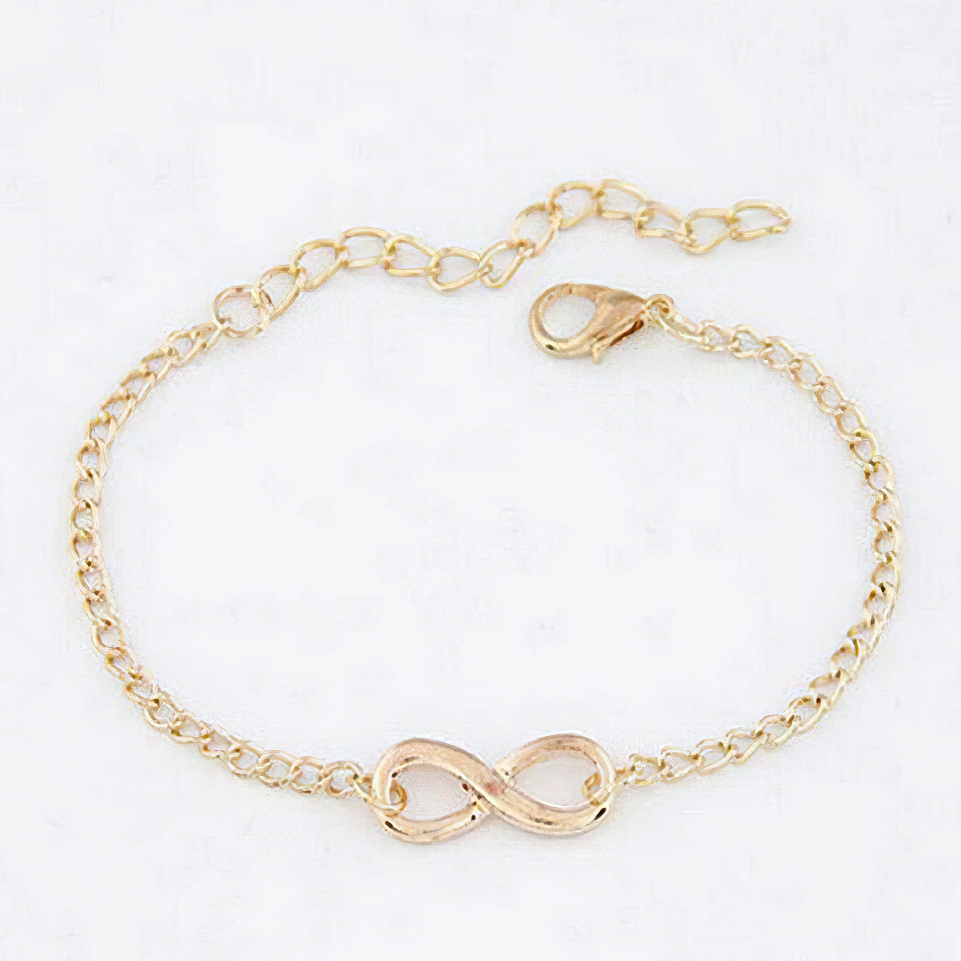 Infinity Charm Bracelet in Gold or Silver Color Free Shipping ! (4165679546462)