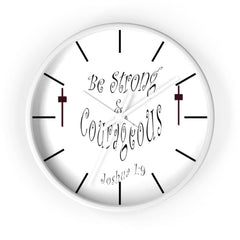 Wall clock "Be Strong & Courageous" (3958407069790)