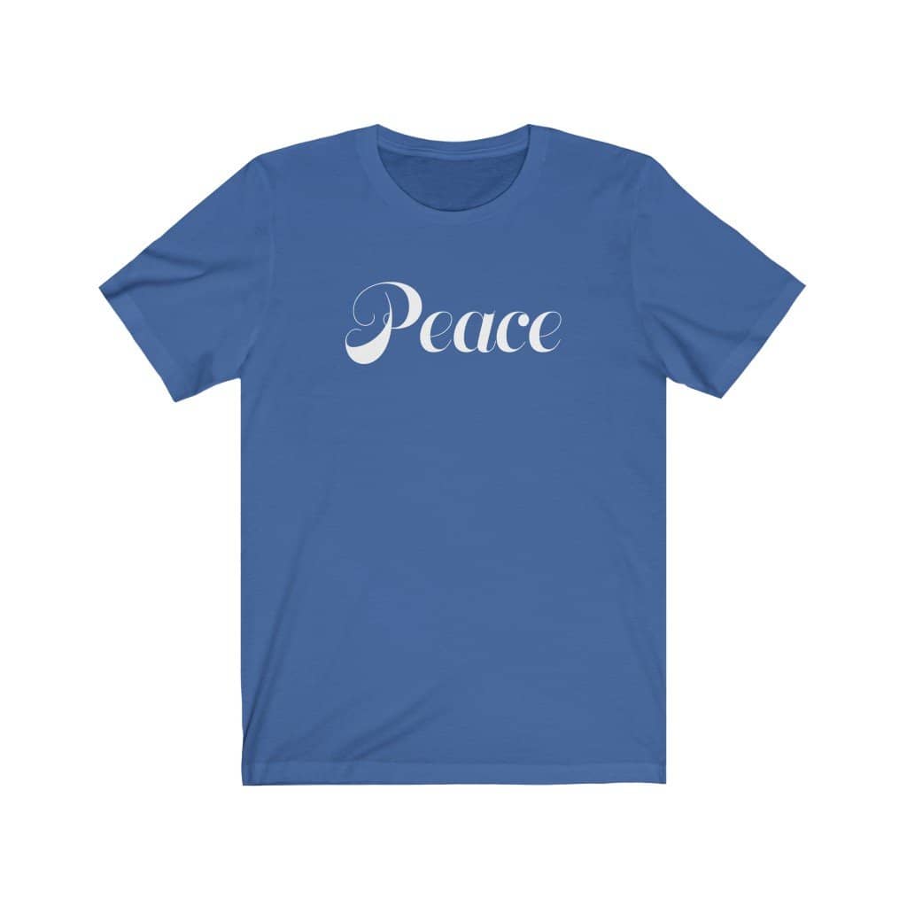 Bella & Canvas Short Sleeve Tee "Peace" white font (4767531728990)