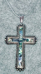 Abalone Stone Cross Necklace