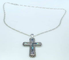Abalone Stone Cross Necklace