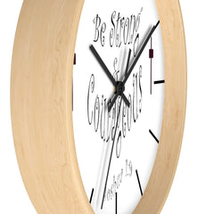Wall clock "Be Strong & Courageous" (3958407069790)