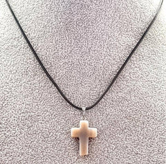 Agate Gemstone Cross Necklace (6083869114560)