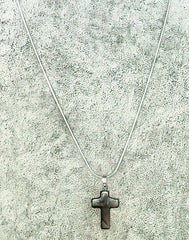 Agate Gemstone Cross Necklace (6083869114560)