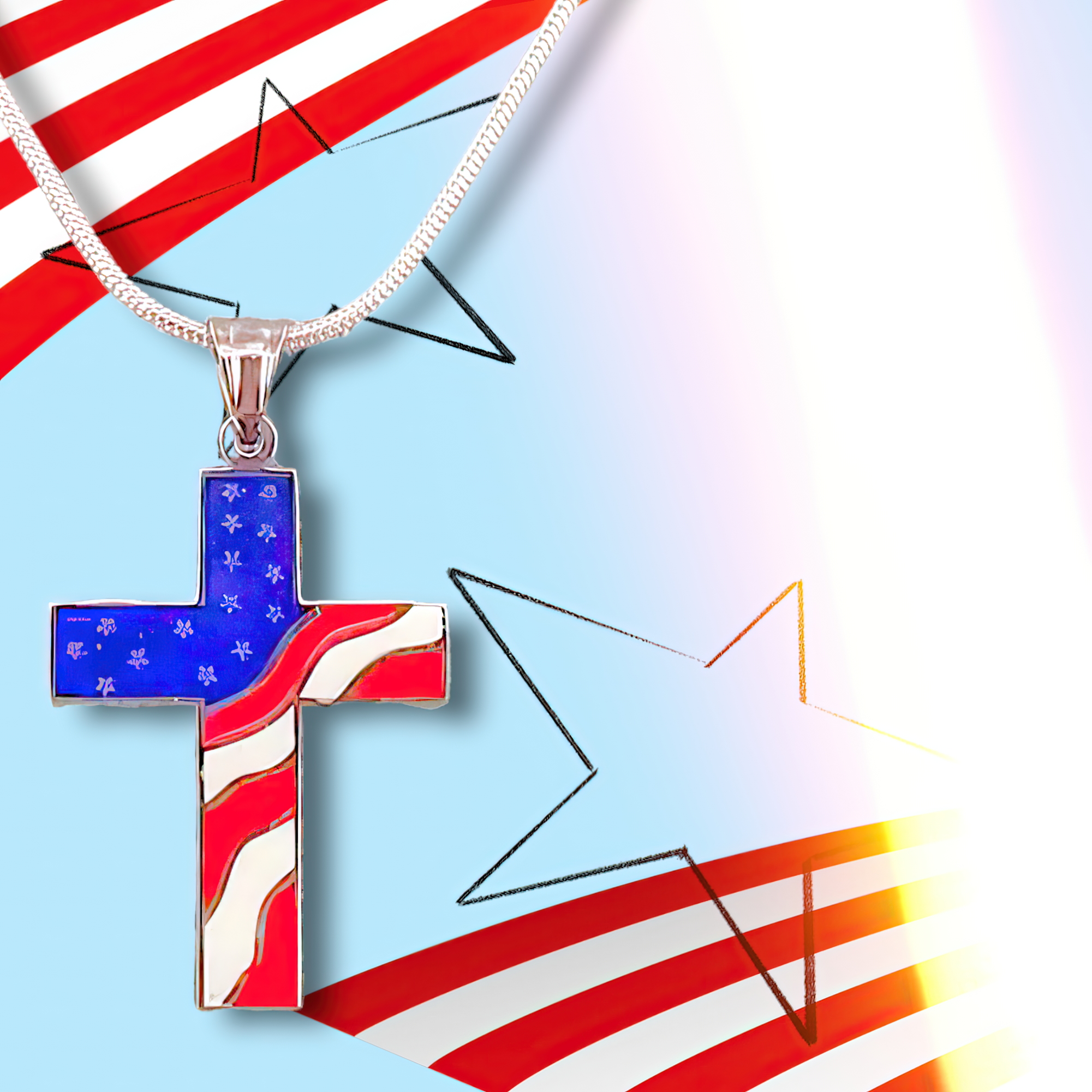 American Flag Cross
