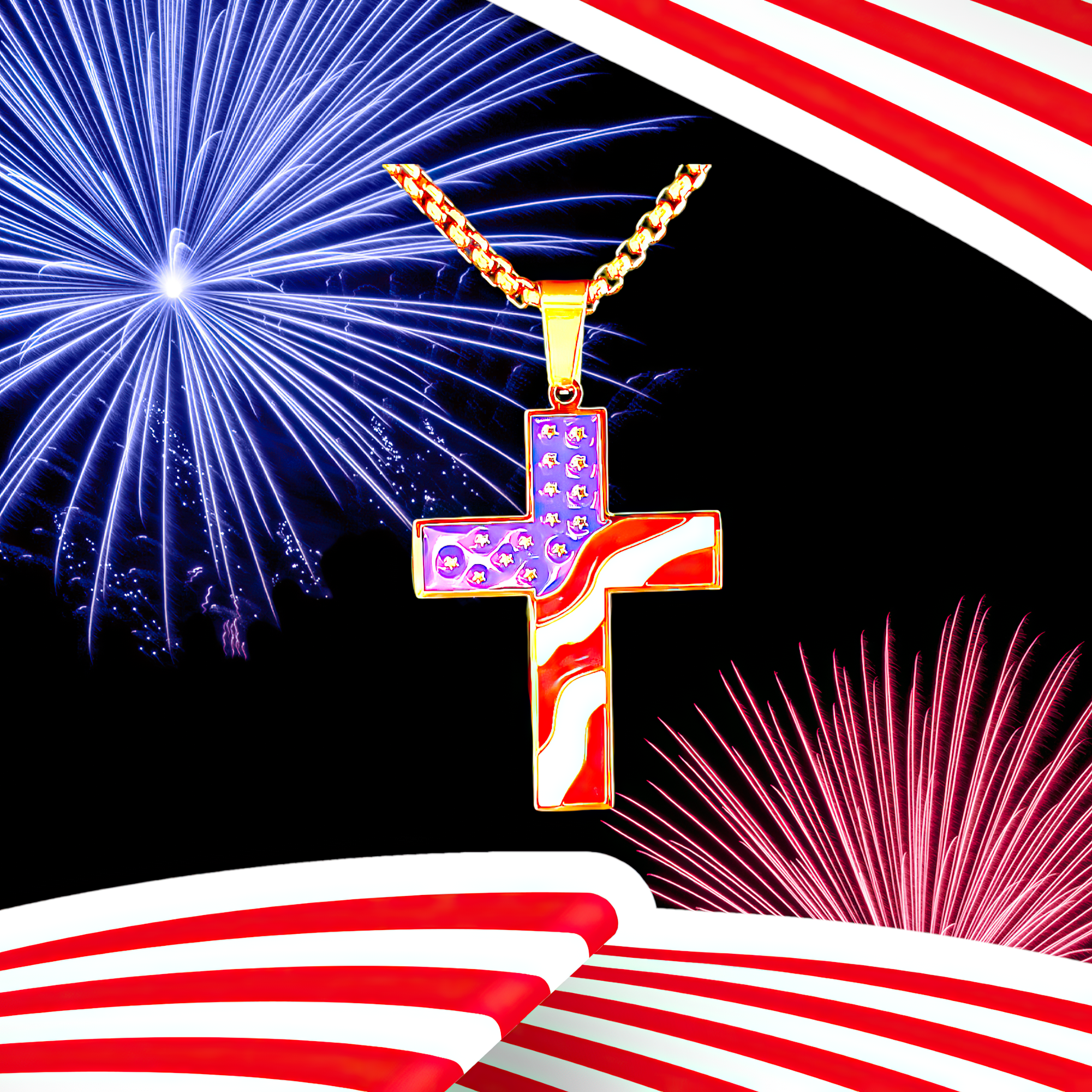 American Flag Cross