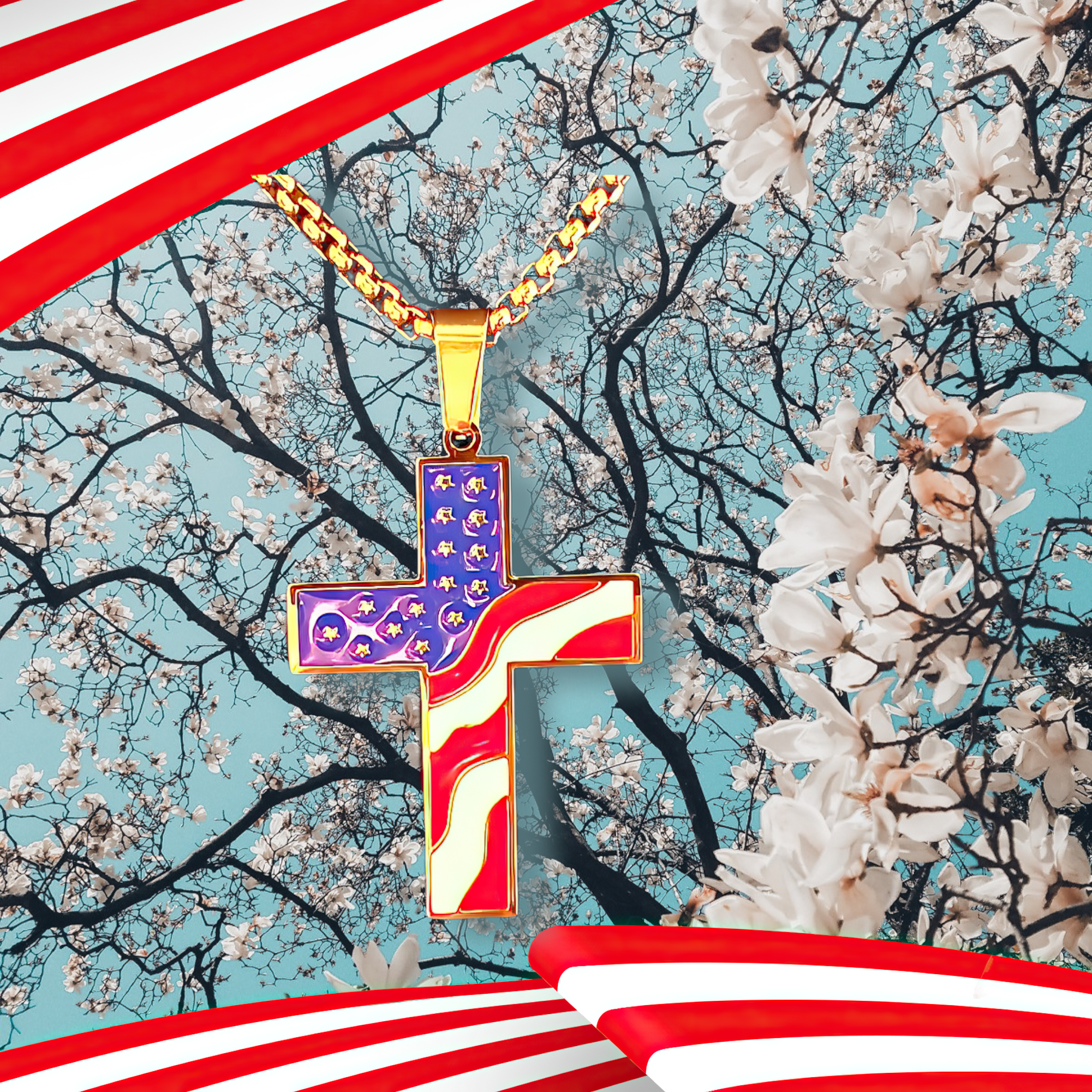American Flag Cross
