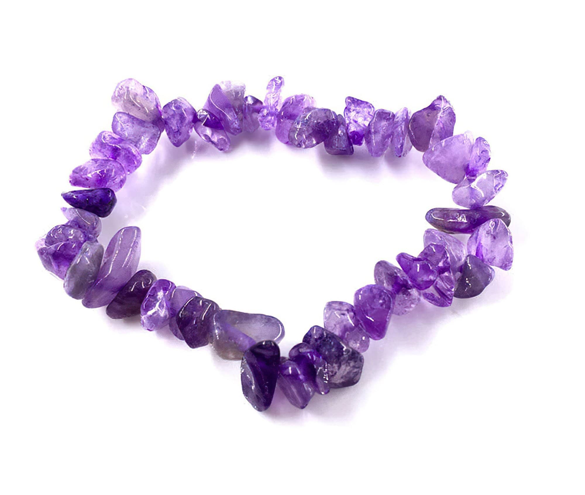 Natural Gemstone Stretch Bracelet Amethyst (4457403056222)