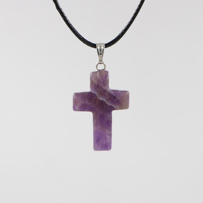 Gemstone Cross Rope Chain Necklaces in 15 Variations Free Shipping from the USA (3932911927390)