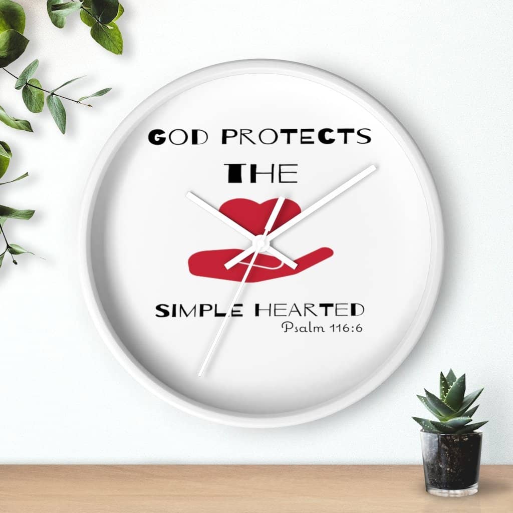 Wall Clock "God Protects the Simple Hearted" (3329333198948)