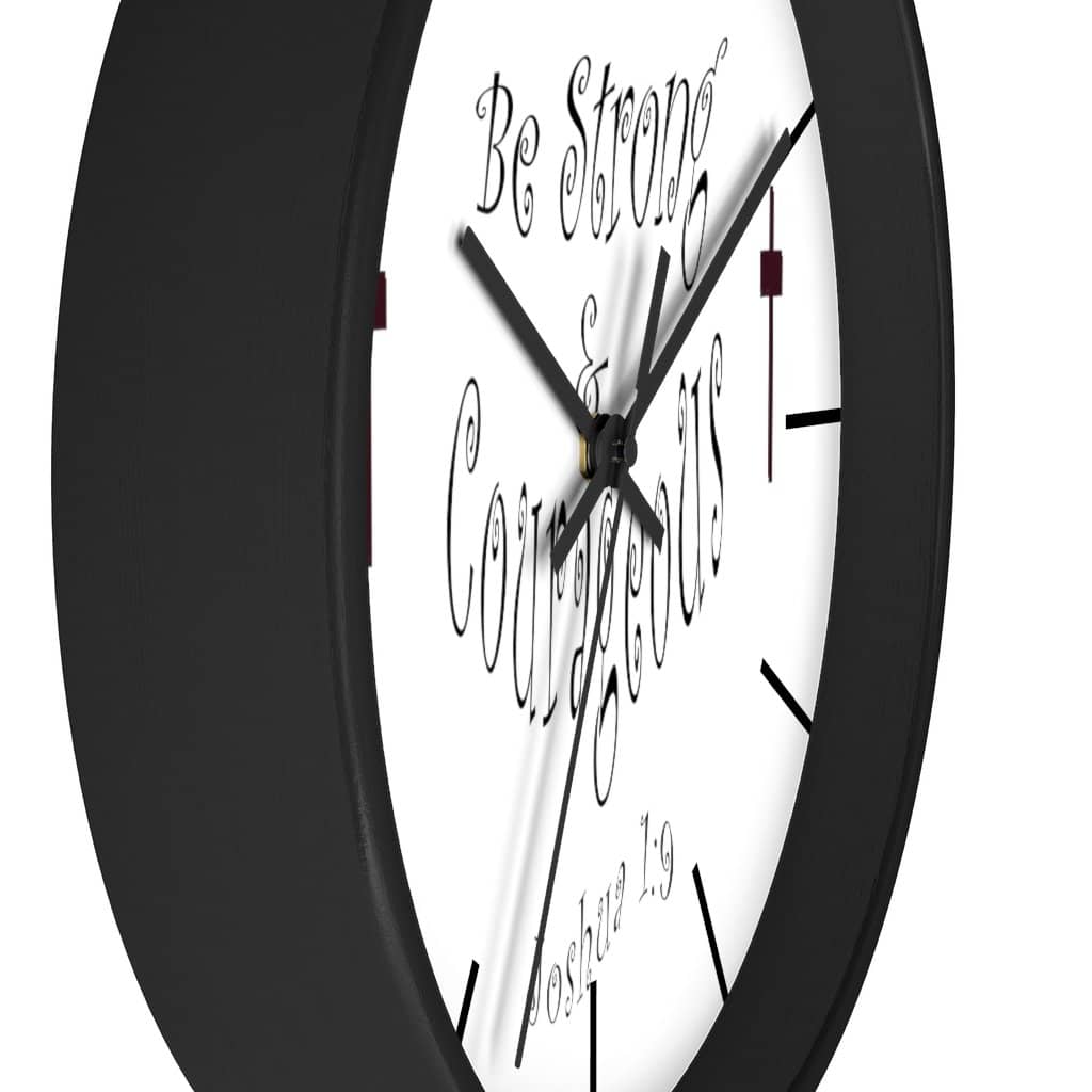 Wall clock "Be Strong & Courageous" (3958407069790)