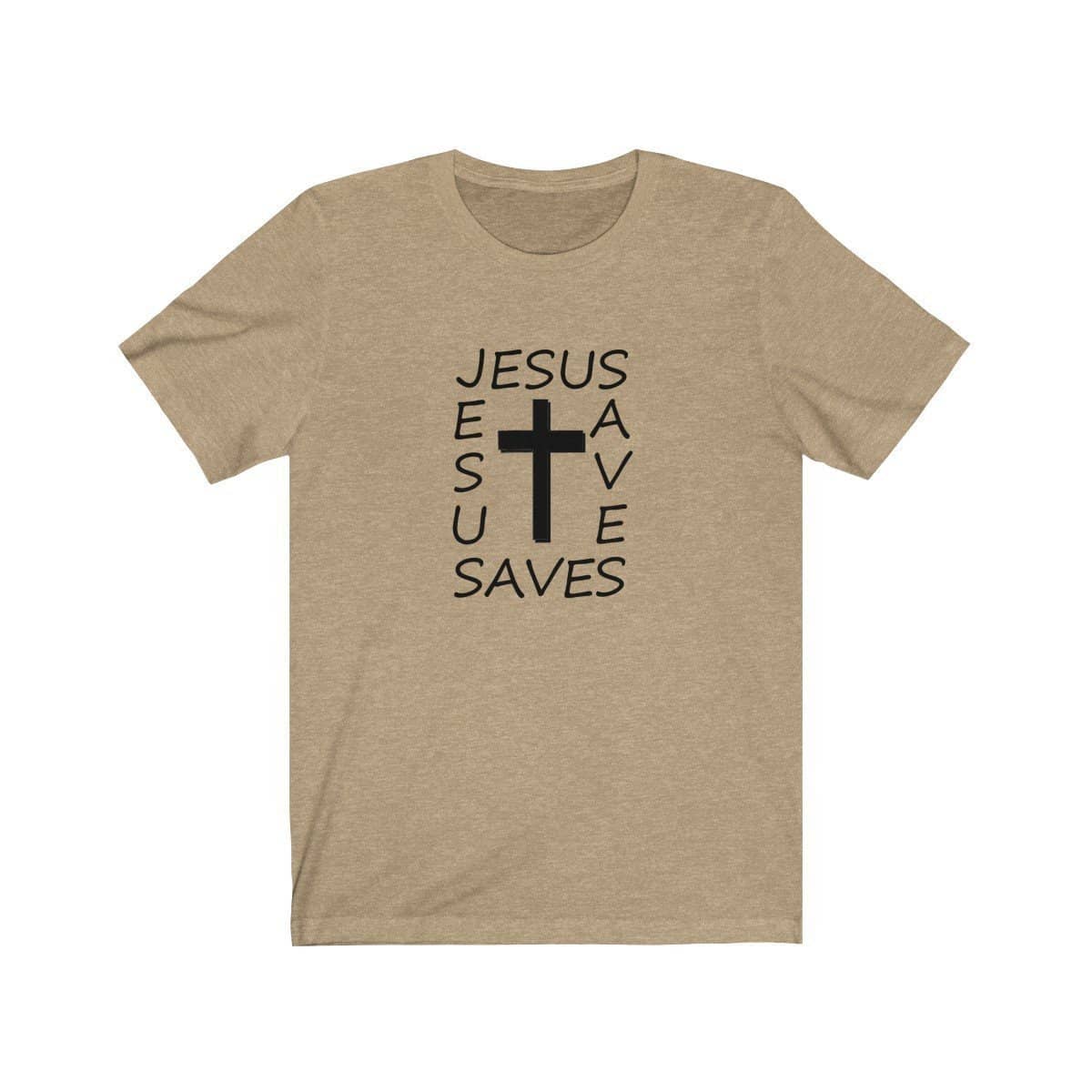 Bella & Canvas 3001 T-Shirt Jesus Saves in 14 Colors and 7 Sizes T-Shirt (3342719811684)
