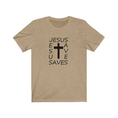 Bella & Canvas 3001 T-Shirt Jesus Saves in 14 Colors and 7 Sizes T-Shirt (3342719811684)