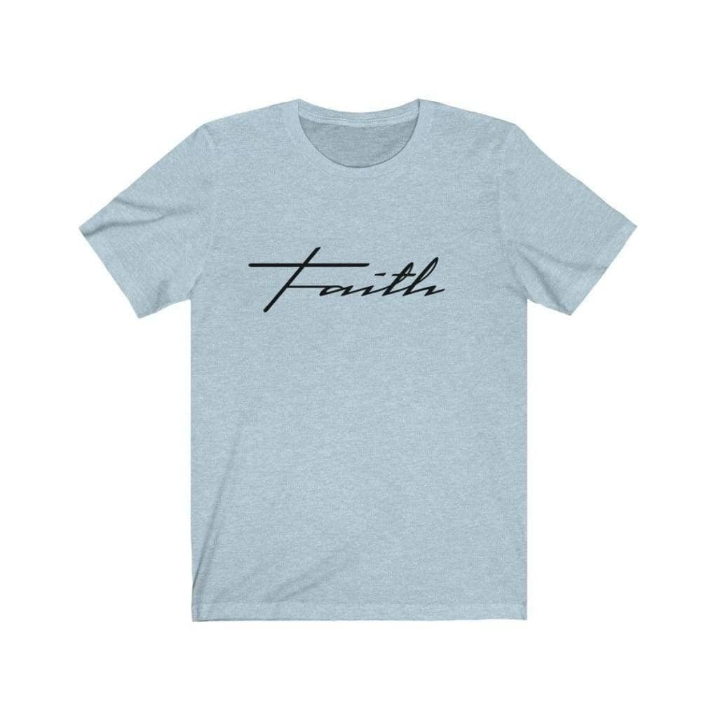 Bella & Canvas 3001 T-Shirt Faith in 14 colors and 7 sizes Heather Ice Blue / XS T-Shirt (3327699746916)