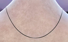 Black Rhodium Plated 010-0.8MM Snake Chain .925 Solid Sterling Silver Available In 16"- 20" Inches