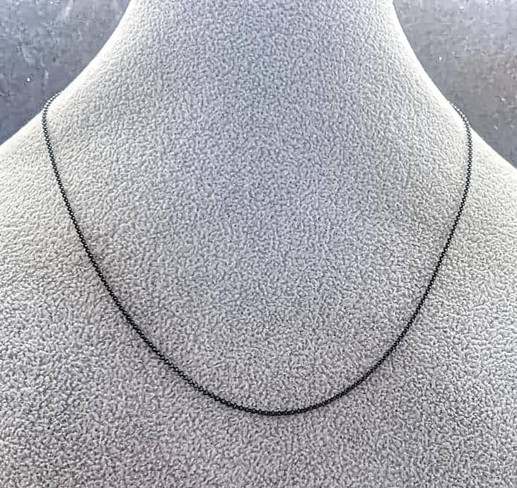 Black Rhodium Plated 1.8mm Rolo Chain 925 Solid Sterling Silver (6071740793024)