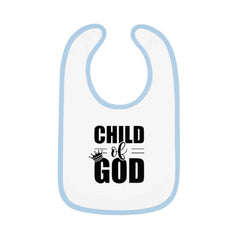 Contrast Trim Jersey Baby Bib "Child of God"