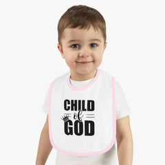 Contrast Trim Jersey Baby Bib "Child of God"