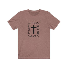 Bella & Canvas 3001 T-Shirt Jesus Saves in 14 Colors and 7 Sizes T-Shirt (3342719811684)