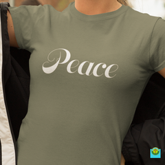 Bella & Canvas Short Sleeve Tee "Peace" white font