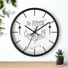 Wall clock "Be Strong & Courageous" (3958407069790)