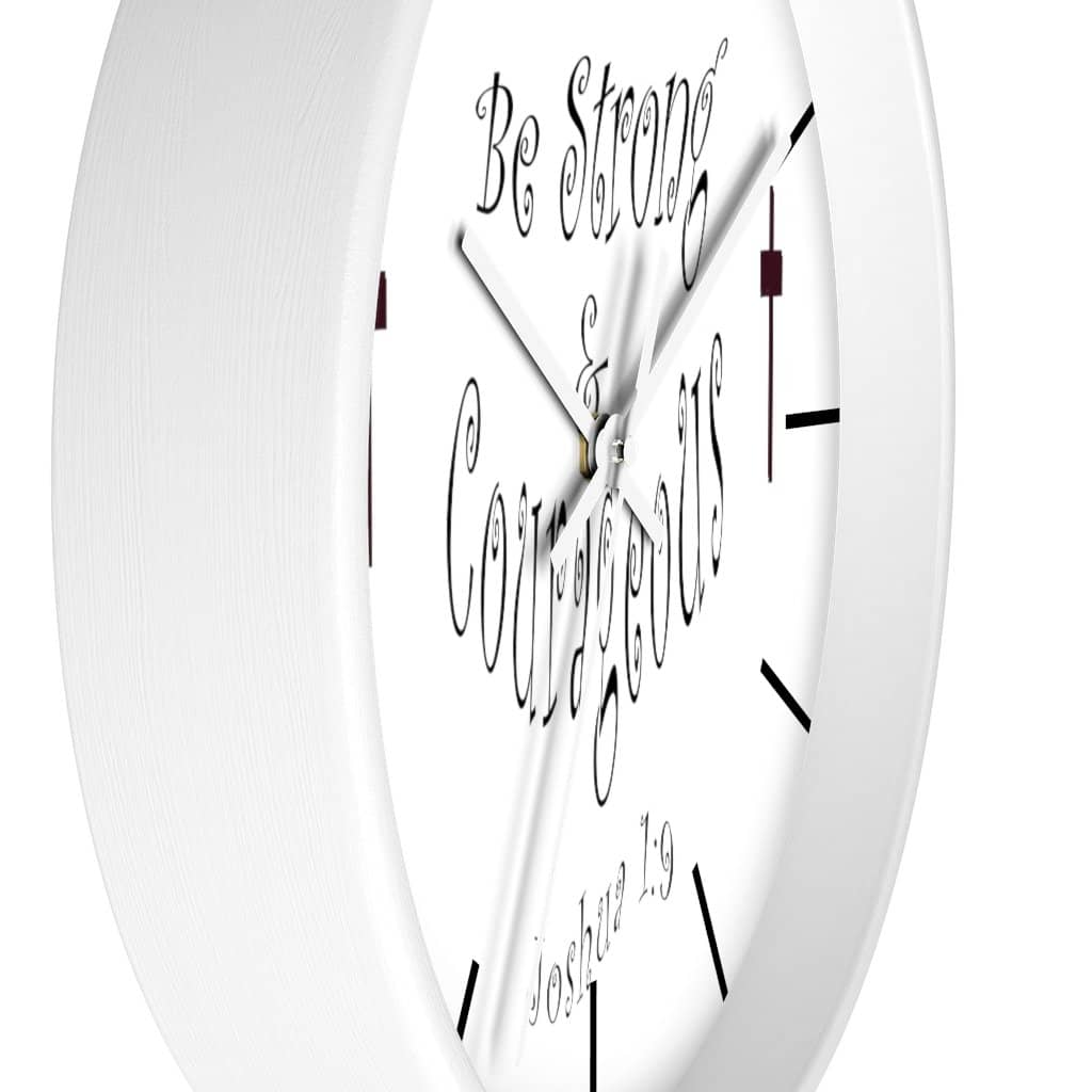 Wall clock "Be Strong & Courageous" (3958407069790)