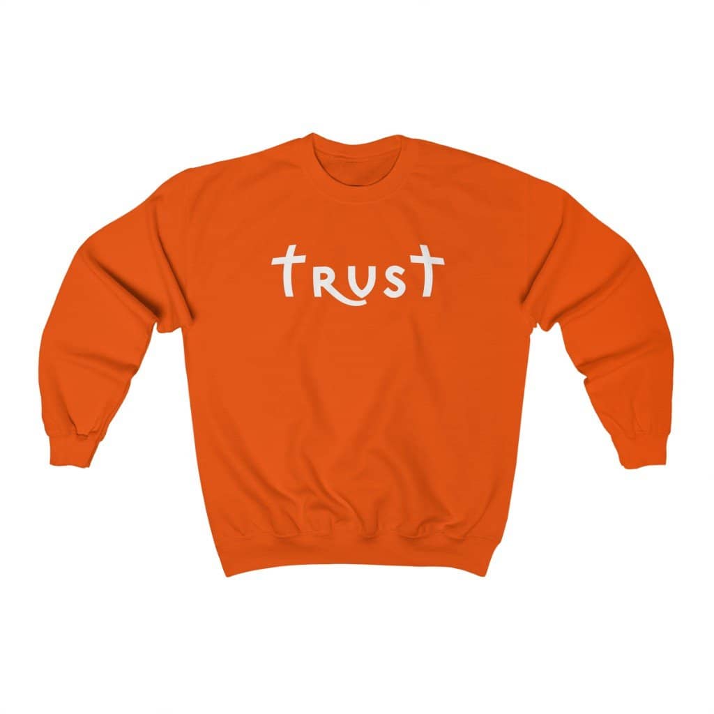 Heavy Blend™ Crewneck Sweatshirt "Trust" white font (4752275112030)