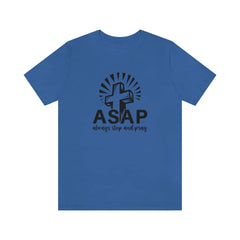 Bella & Canvas Short Sleeve Tee "Always Stop And Pray" black graphic