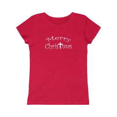 Girls Princess Tee "Merry Christmas" in 7 Colors and 5 Sizes (4339515490398)