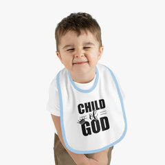 Contrast Trim Jersey Baby Bib "Child of God"