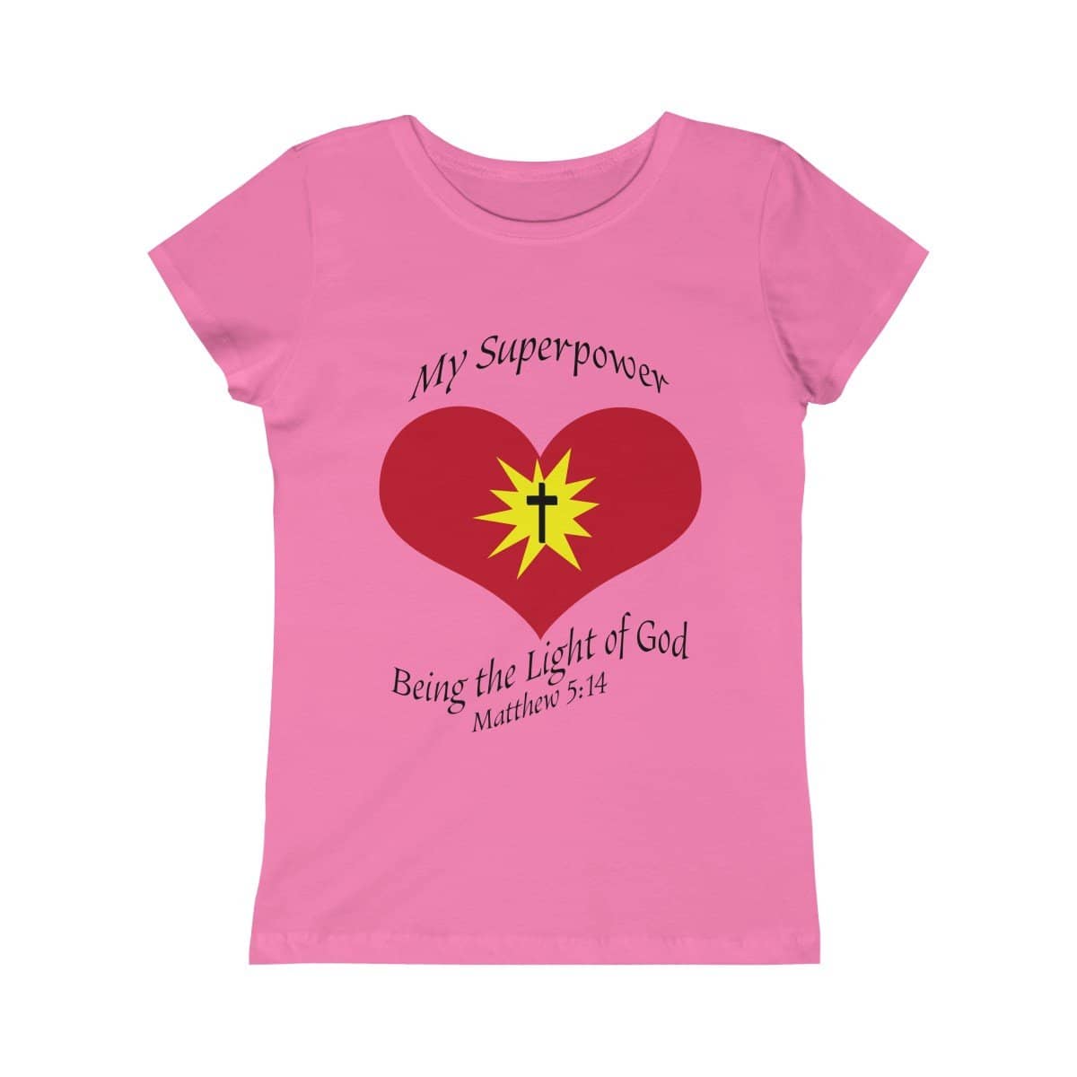 Girls Princess Tee "My superpower" in 5 colors and 5 Sizes (4334316257374)