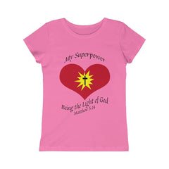 Girls Princess Tee "My superpower" in 5 colors and 5 Sizes (4334316257374)