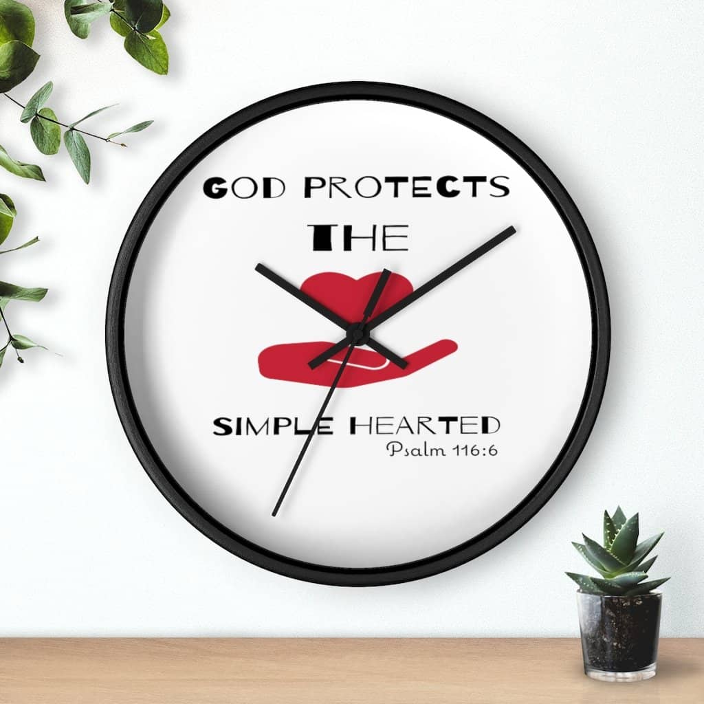 Wall Clock "God Protects the Simple Hearted" (3329333198948)