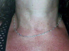 Figaro Chain 060-2.3MM .925 Solid Sterling Silver 16"30" (4567875715166)