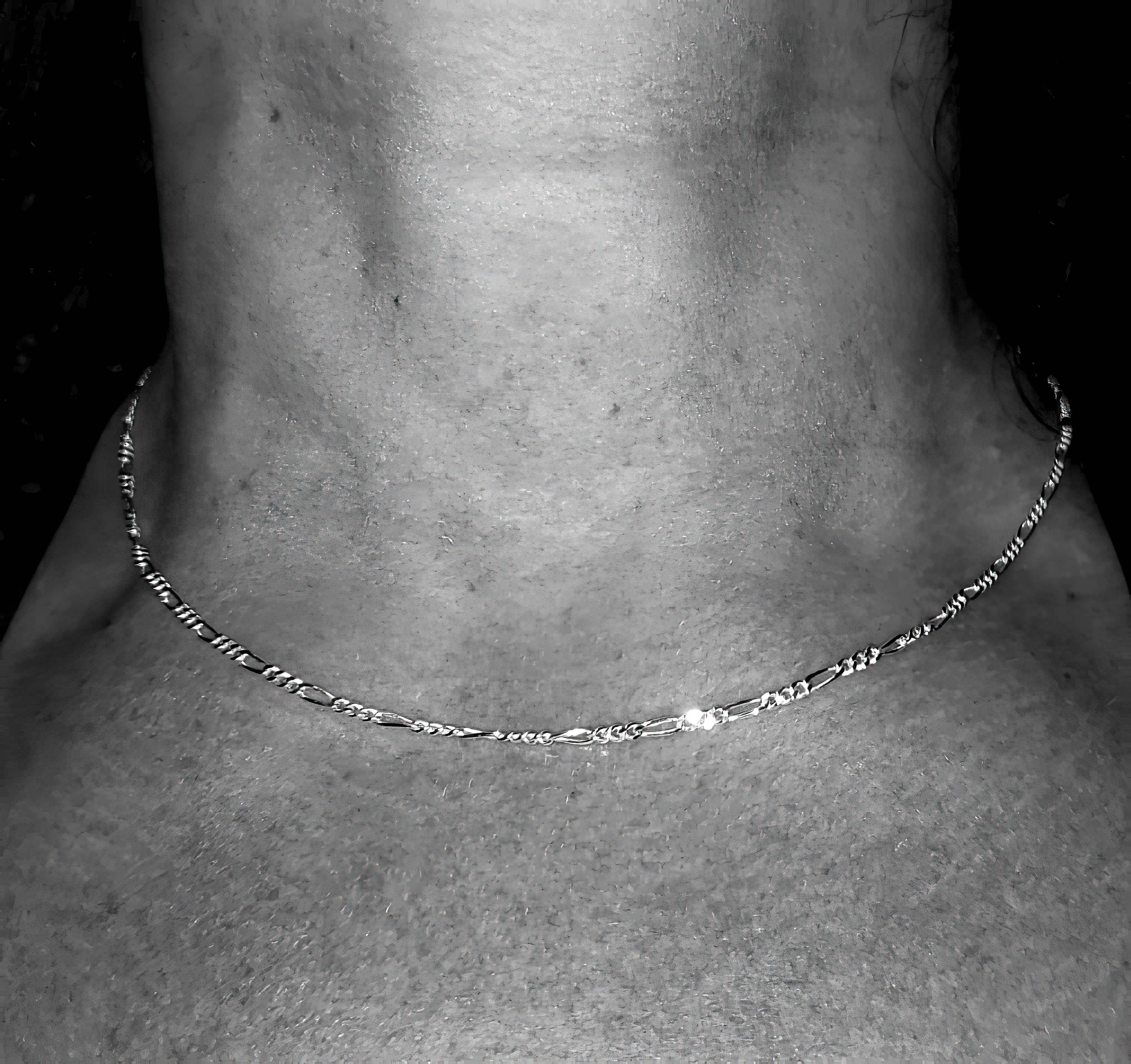 Figaro Chain 060-2.3MM .925 Solid Sterling Silver 16"30" (4567875715166)