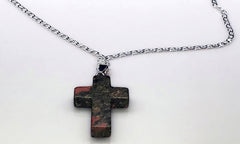 Heliotrope Gemstone Cross Necklace 1.6 inch Cross Free Shipping (4377283592286)