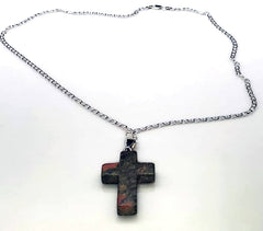 Heliotrope Gemstone Cross Necklace 1.6 inch Cross Free Shipping (4377283592286)