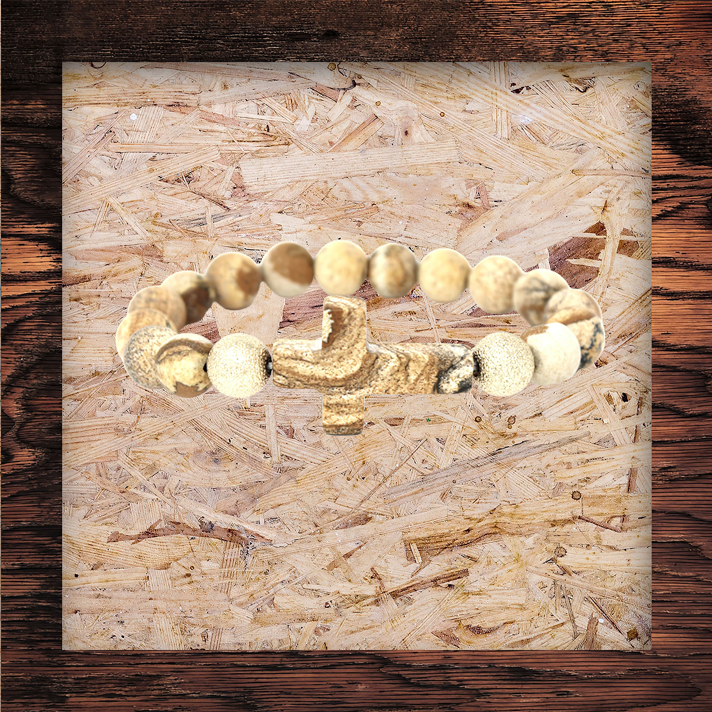 Jasper Cross Stretch Bracelet