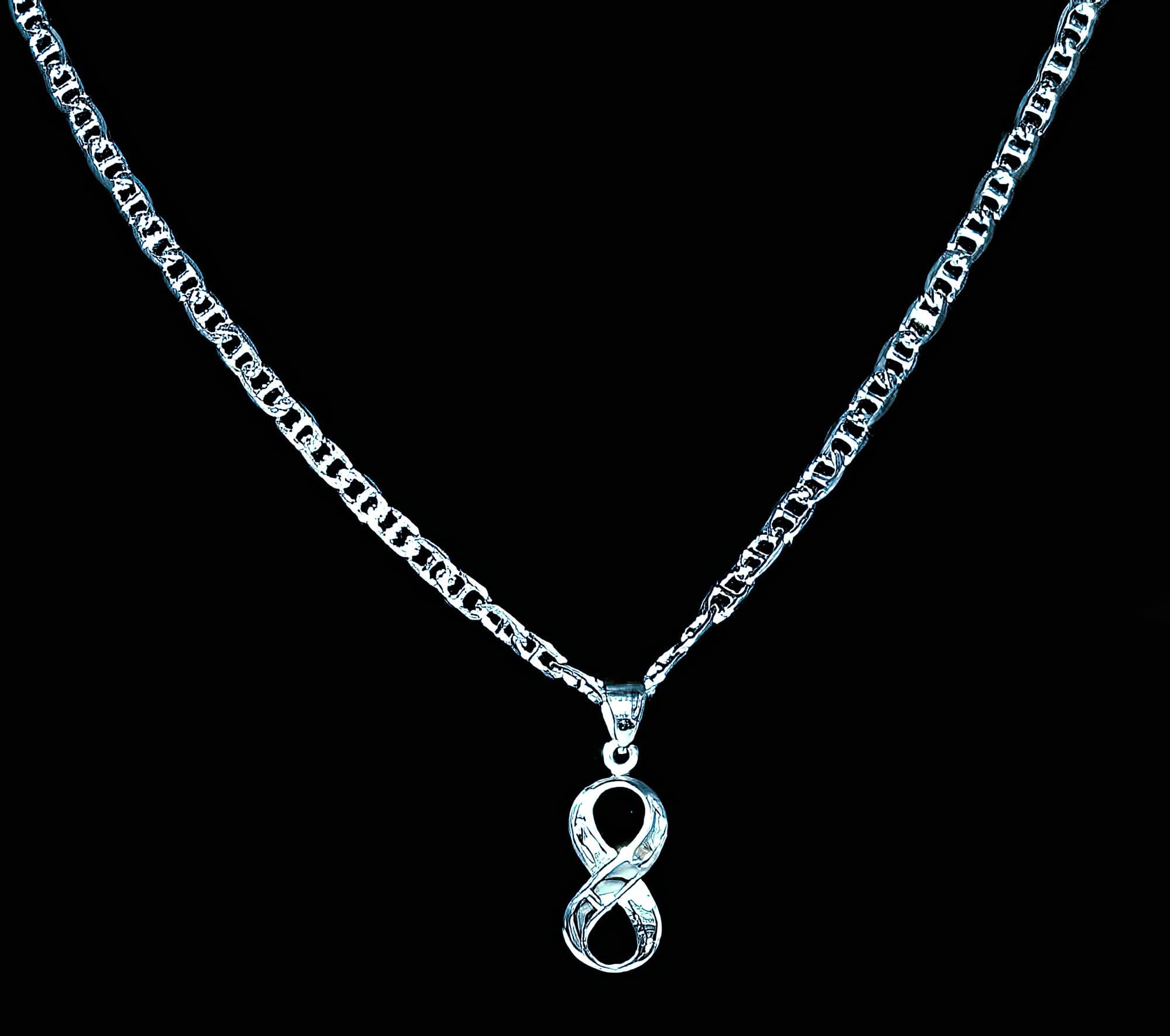 Abalone Infinity 925 Solid Sterling Silver Necklace (4703078023262)