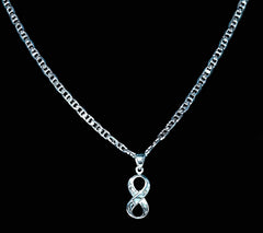 Abalone Infinity 925 Solid Sterling Silver Necklace (4703078023262)