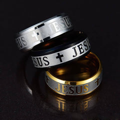 Jesus Stainless Steel Rings in 5 Styles Ships Free from the USA (3940338565214)