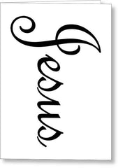 Greeting Card "Jesus" black vertical graphic