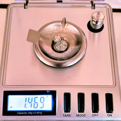 Natural Larimar Peace Sign 925 Sterling Silver Charm (4783775514718)