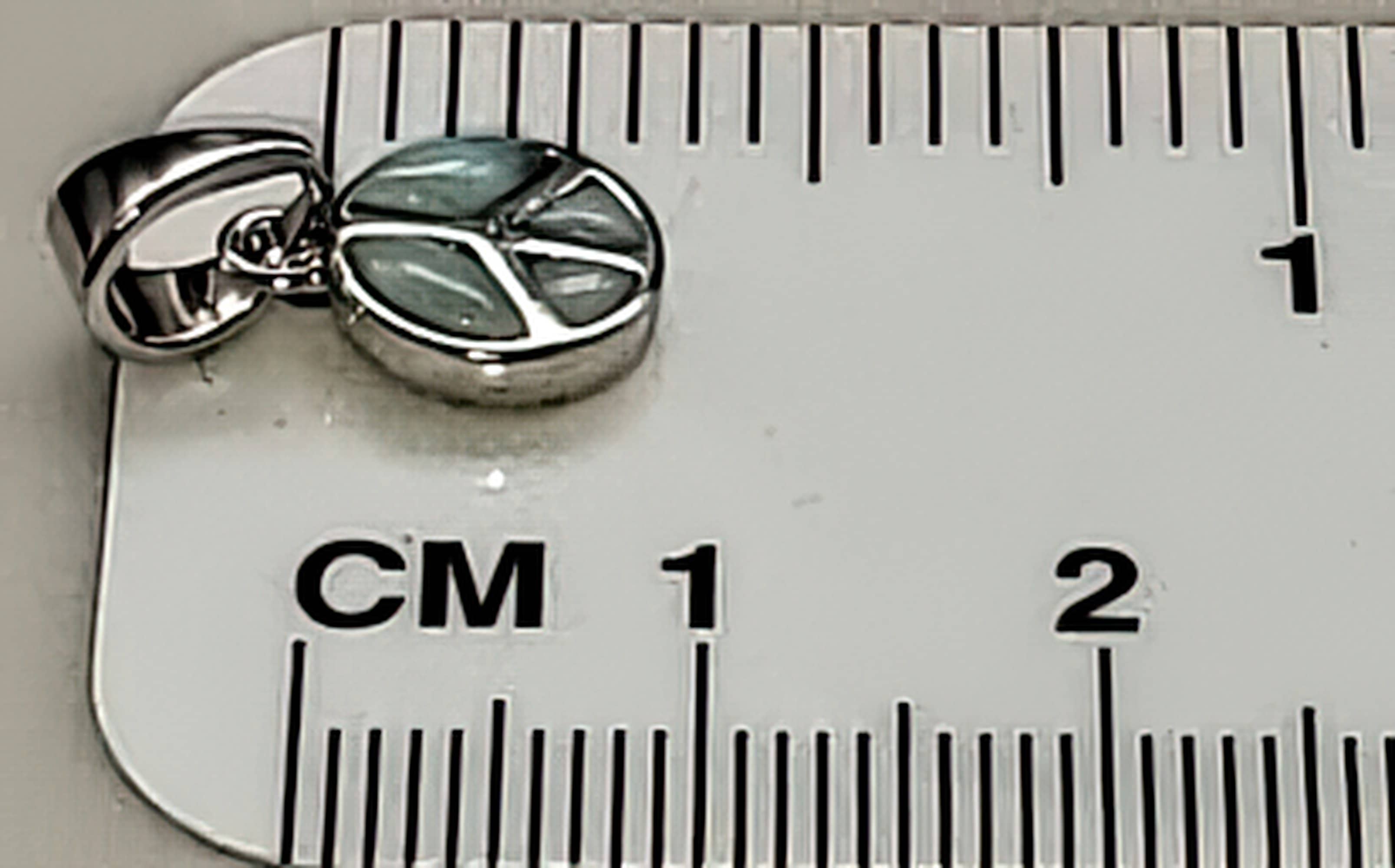Natural Larimar Peace Sign 925 Sterling Silver Charm (4783775514718)